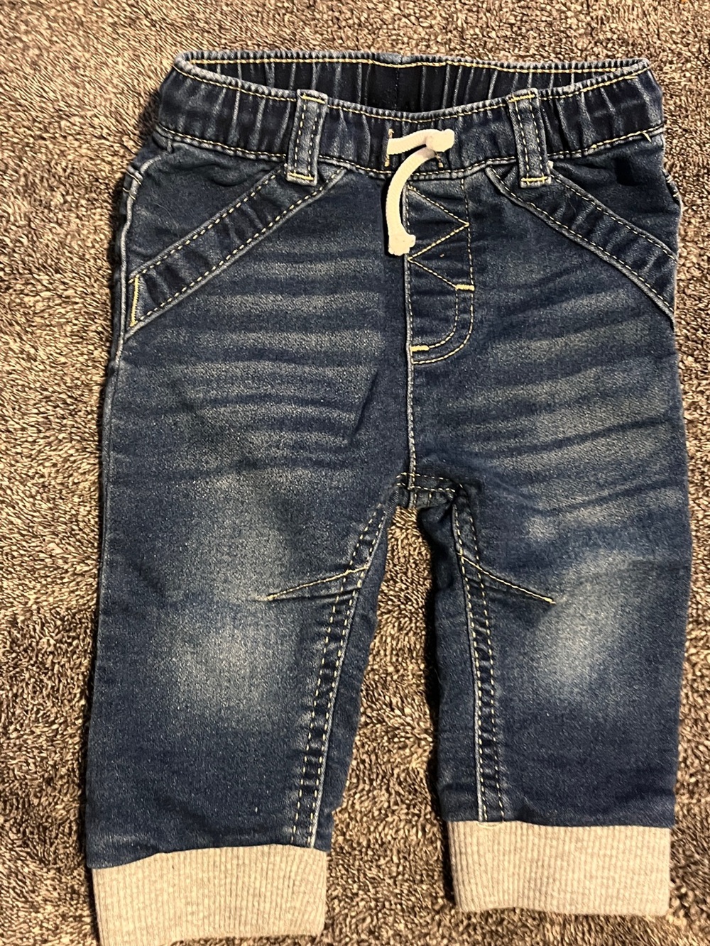 Cat & Jack Navy Blue Jogger Denim Pants with Drawstring